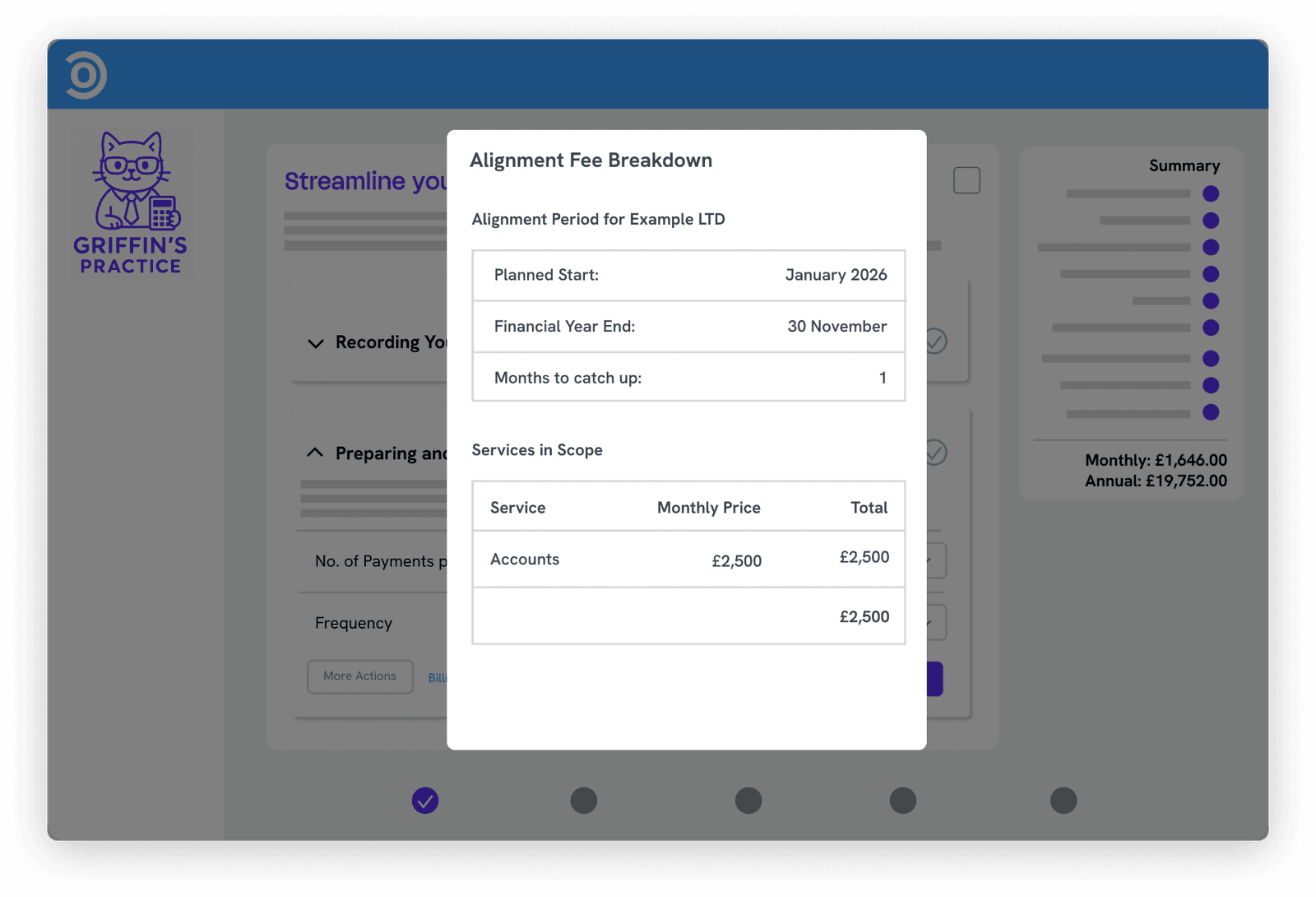 Socket calculating alignment fees to catch up annual services